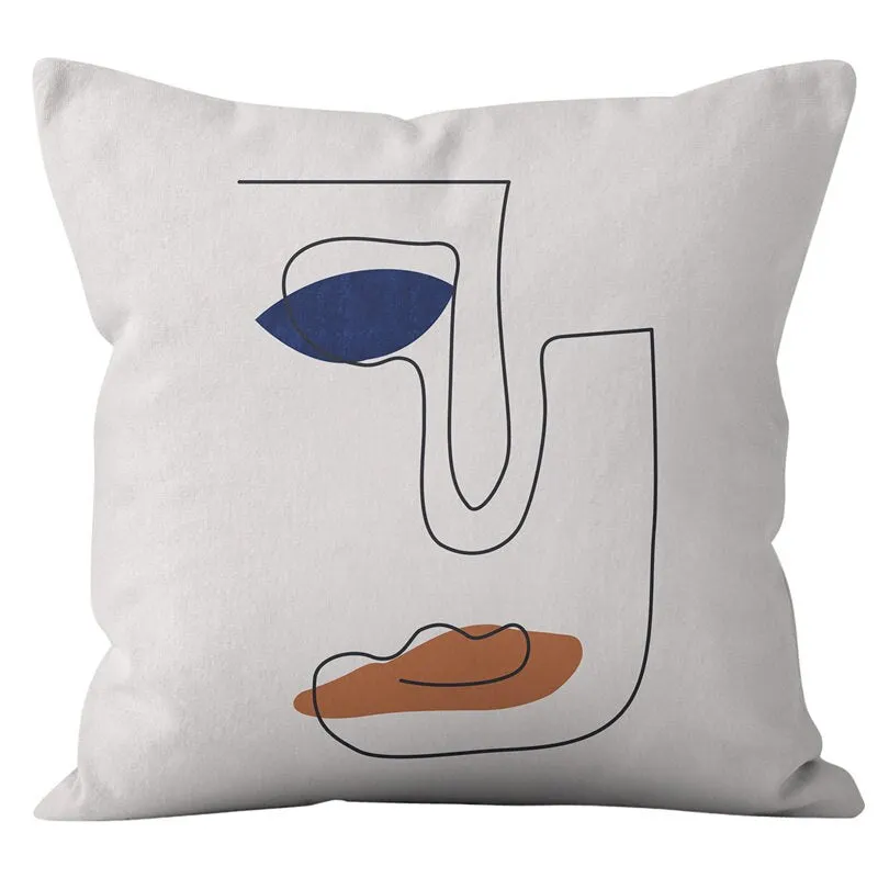 Modern Abstract Geometric Cushion Cover Short Velvet Throw Pillowcase Office Sofa Decorative Pillows Case Minimalist Home Decor
