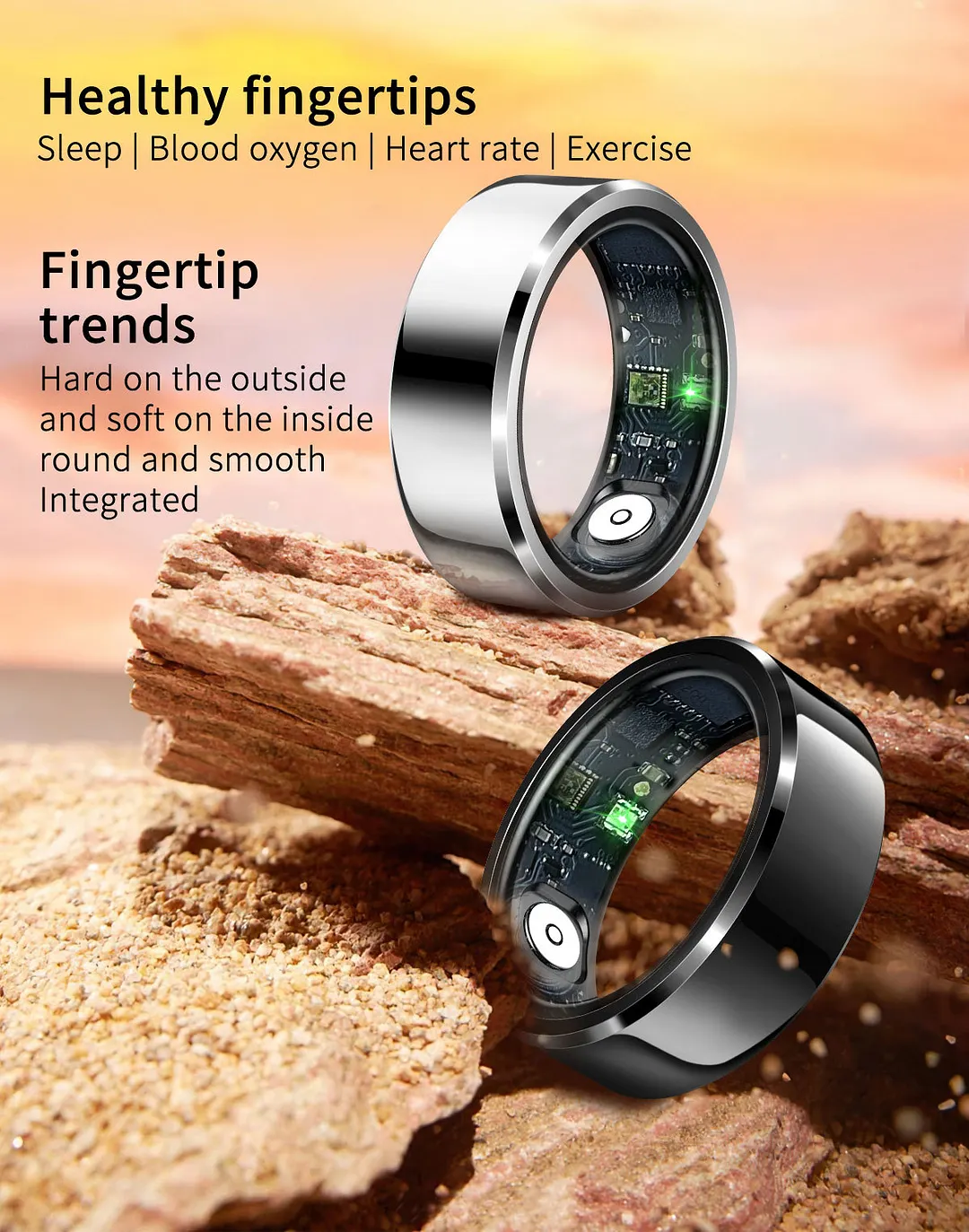 New Smart Ring Heart Rate Blood Oxygen Sleep Monitoring Tracking Ring