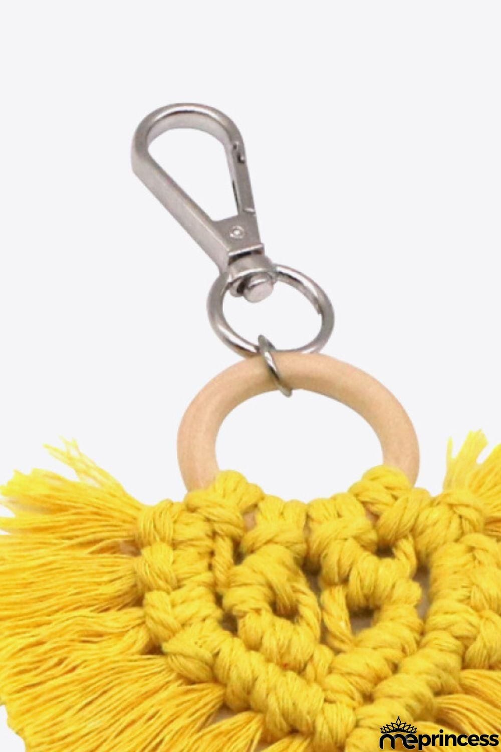 Assorted 4-Pack Heart-Shaped Macrame Fringe Keychain