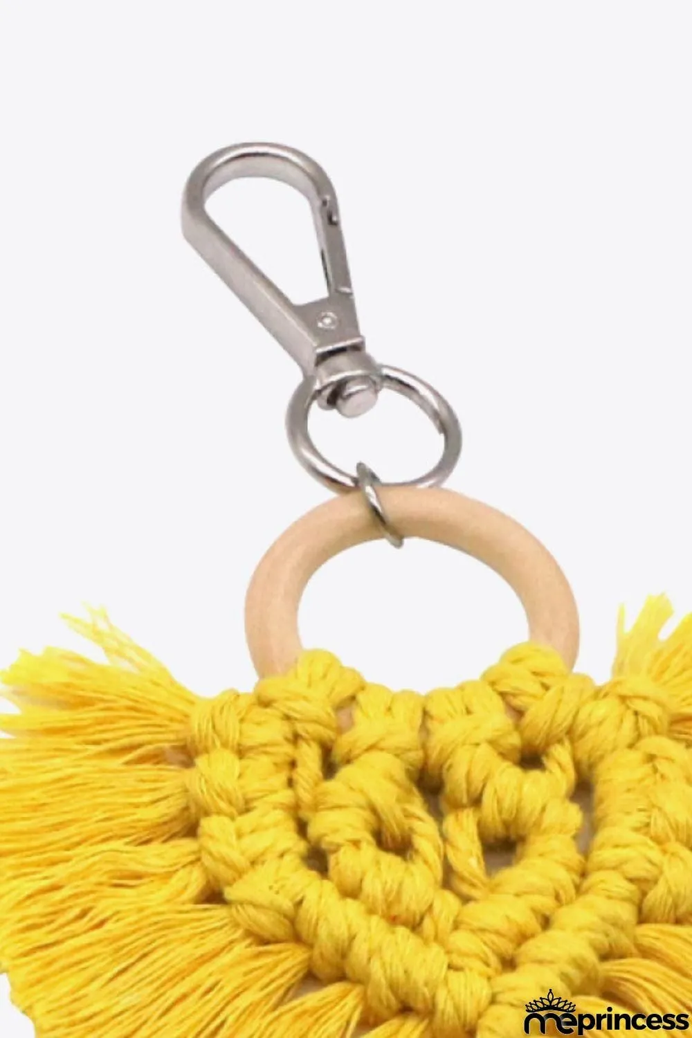 Assorted 4-Pack Heart-Shaped Macrame Fringe Keychain