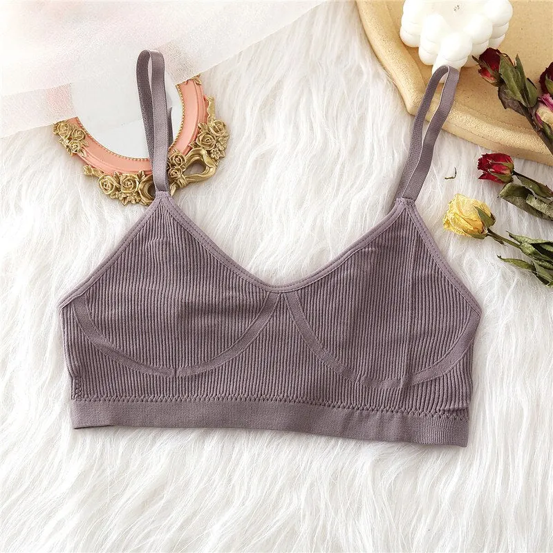 FINETOO Seamless Tank Tops Women Bra Sexy Underwear Adjustable Strap Wire Free Bralette Female Lingerie Intimates Brassiere S-XL