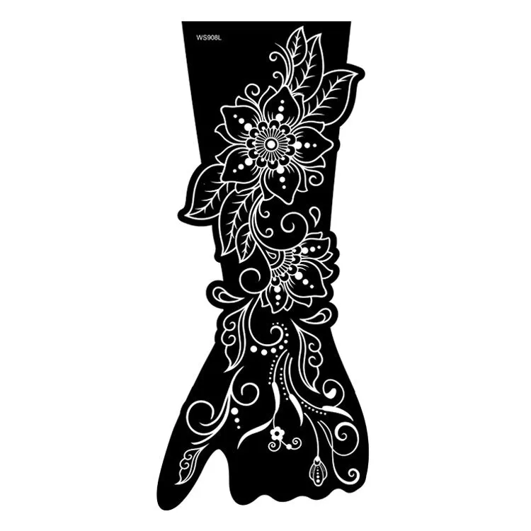 Indian Henna Rose Lace Flower Tattoo Stencil Women DIY Body Legs Arm Art Airbrush Painting Mandala Tattoo Stencil Template