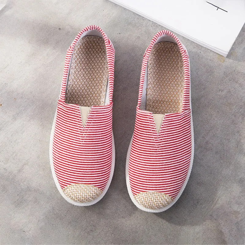 New Print Women Sneakers Slip On Light Mesh Summer Shoes Summer Breathable Flat Shoes Women's Single Shoes Flat Lazy Fisherman