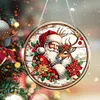Diamond Painting Acrylic Christmas Santa Claus Elk Diamond Art Pendant Wall Decor