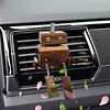 Car Aromatherapy Wooden Figure Shaking Wooden Man Figurine Little Nerdy Dolls
