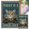 Retro Poster - Today Is A Good Day Cat-11CT Stamped Cross Stitch 40*60cm/15.75*23.62in (Big Size)