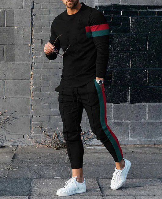 Men's Solid Sports Casual Short Sleeve Polo Shirt And Pants Co-Ord