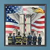 Diamond Painting -DIY Round Drill 911 Eagle guard the Twin Towers(40*40CM)