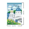 6pcs Scenery DIY Mini Round Diamond Painting Set 14x19cm