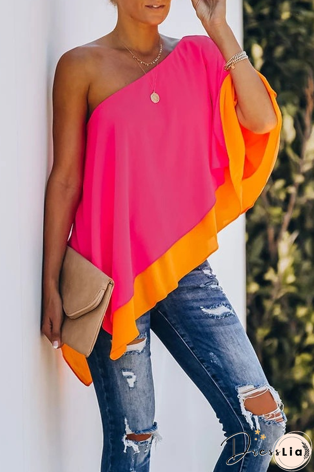 KarliDress Layered One Shoulder Top P12612
