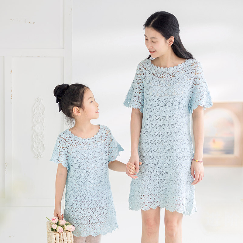 Handcrafted Mommy & Child Rainbow Tunics - DIY Crochet Knitting Kit