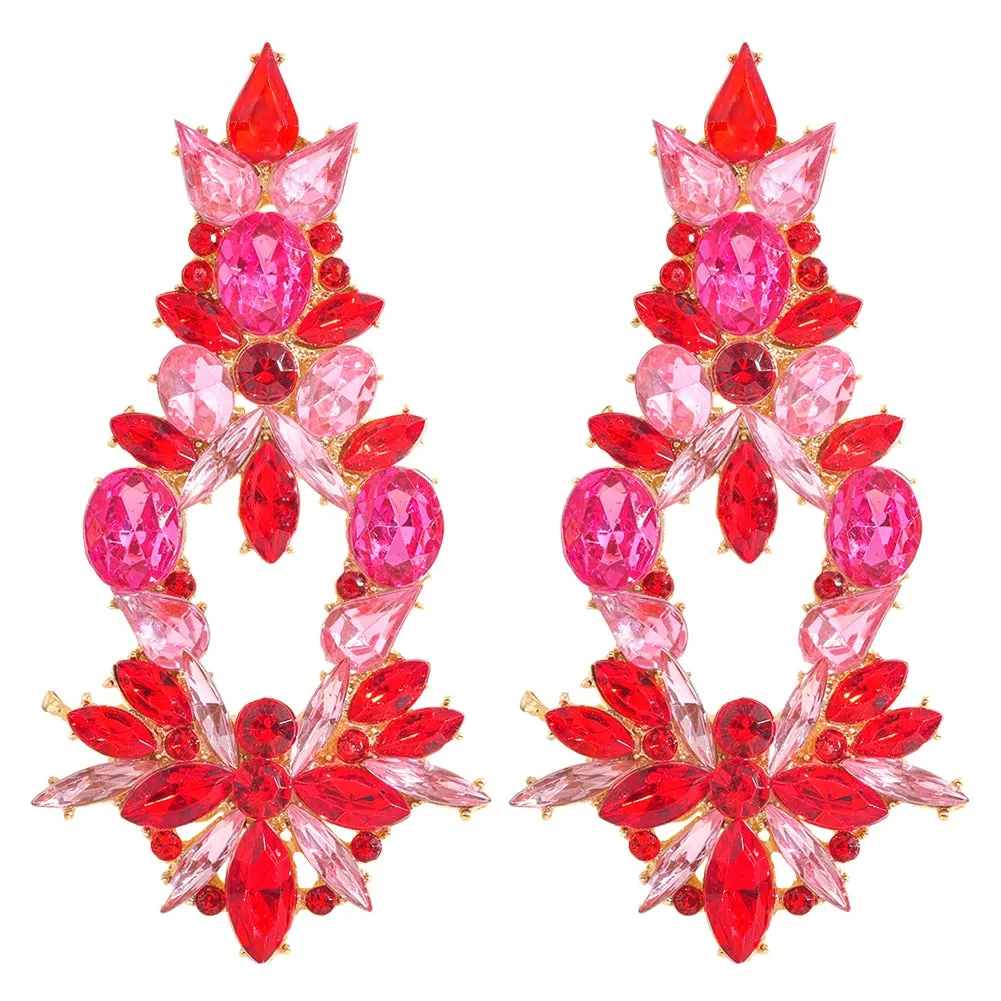 Dvacaman Newest Multicolor Crystal Drop Earrings Fine Jewelry Accessories For Women Fashion Rhinestone Tassel Earrings Wholesale