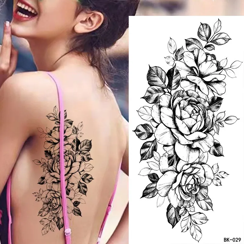 Sdrawing Tattoos New Flash Waterproof Temporary Tattoo Sticker Lip Print Flowers Butterfly Body Art Arm Fake Sleeve Tatoo for Women