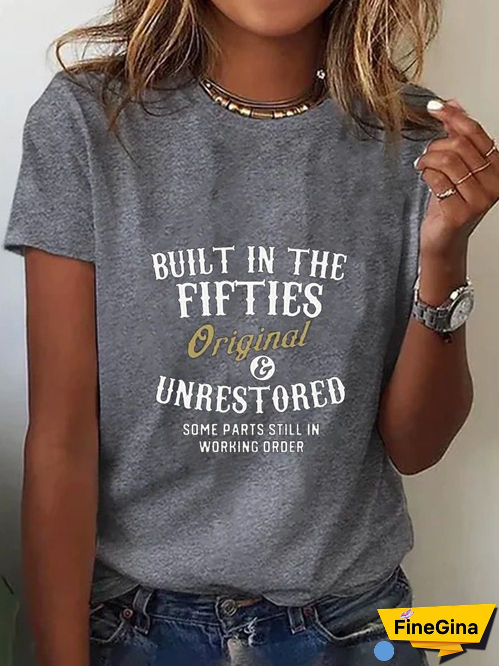 Casual Loose Text Letters Crew Neck Short Sleeve T-Shirt