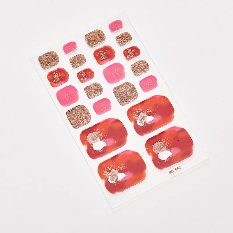 22 Tips/Sheet Shiny Nail Decoration Nail Adhesive Nail Accesoires Nail Art Decoration Nailart Sticker Adesivos Nail Tape