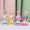 4Pcs Easter Bunny Nutcracker Cute Little Rabbit Pendant for Holiday Decoration