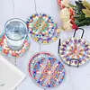 6PCS Diamond Painting Acrylic Washable Mandala Coaster with Holder