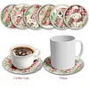 (US Local)6pcs Set Xmas Theme DIY Diamond Painting Coasters Kit with Holder Kit