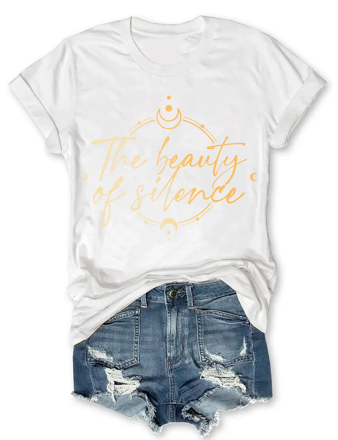 The Beauty Of Slience Shiny Moon Phase T-shirt