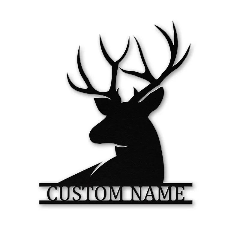 Custom Name Metal Deer Sign Wall Art for Home Decor