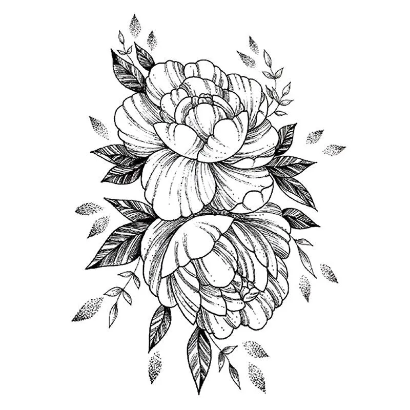 1 Pcs Women Body Chest Art Temporary Tattoo Sticker Big Large Fake Tattoo Sticker Purple Rose Flower Girl Waist Bracelet Tattoos