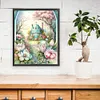 >SALE<Full Embroidery Eco-cotton Thread 16CT Print Flower Castle Cross Stitch 50x60cm