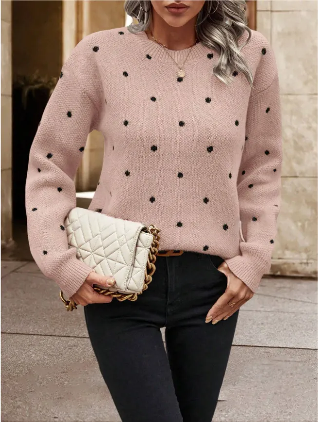 Athvotar Athvotar Point T-Shirt With Long-Sleeved Knitted Jersey Temperament Elegant Loose Sweater