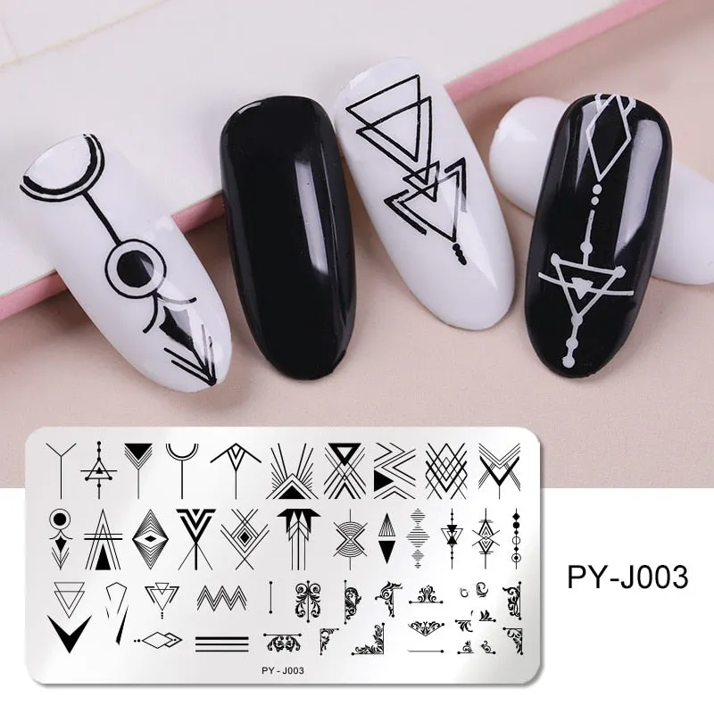PICT YOU Nail Stamping Plates Snow Winter Nail Art Stamp Template idea nail Image Plate Stainless Steel Stencil Tools-Nail Inspo