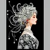Girl Animals Premium 5D Diamond Painting Kit Black & White Pearls painting Sparkling Special Shaped Diamond painting(Multi-Style)