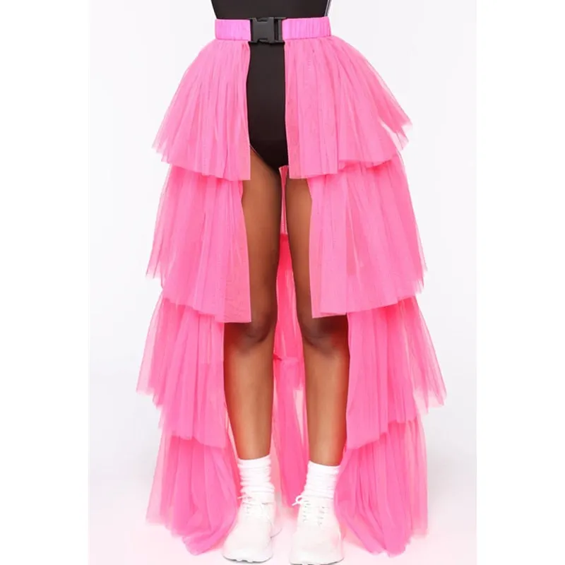 Women's Tutu Skirt Summer Mesh Tulle High Waist Tutu Bustle Skirts Dancing Skirt Ball Gown Solid Color Streetwear Ladies Skirts