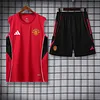 2025/2026 Manchester United Pre-Match Training Red Vest+Shorts Football1:1 Thai Quality
