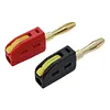 10Pcs 4mm Self-Locking Banana Plug Solder-Free 32A Gold-Plated Banana Connector