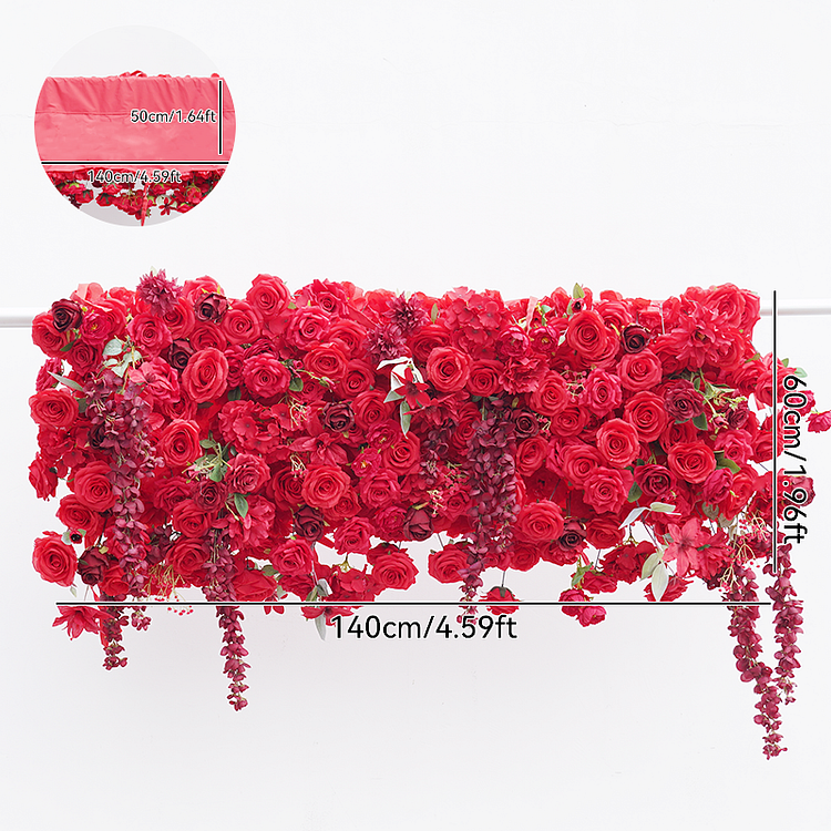 A8615 red rose Wisteria cloth row decorated outdoor wedding background