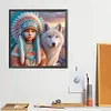 Peinture diamant drill rond enfant indien-40*40cm