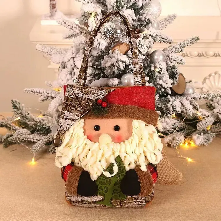 Santa Snowman Deer Doll Candy Woollen Bag Christmas Decoration Gift Bag