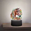 Cute Animal Diamond Painting LED Lamp Diamond Painting Night Light (Horse)