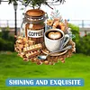 (US Local)Acrylic Special Shape Coffee 5D DIY Diamond Painting Dots Pendant for Window