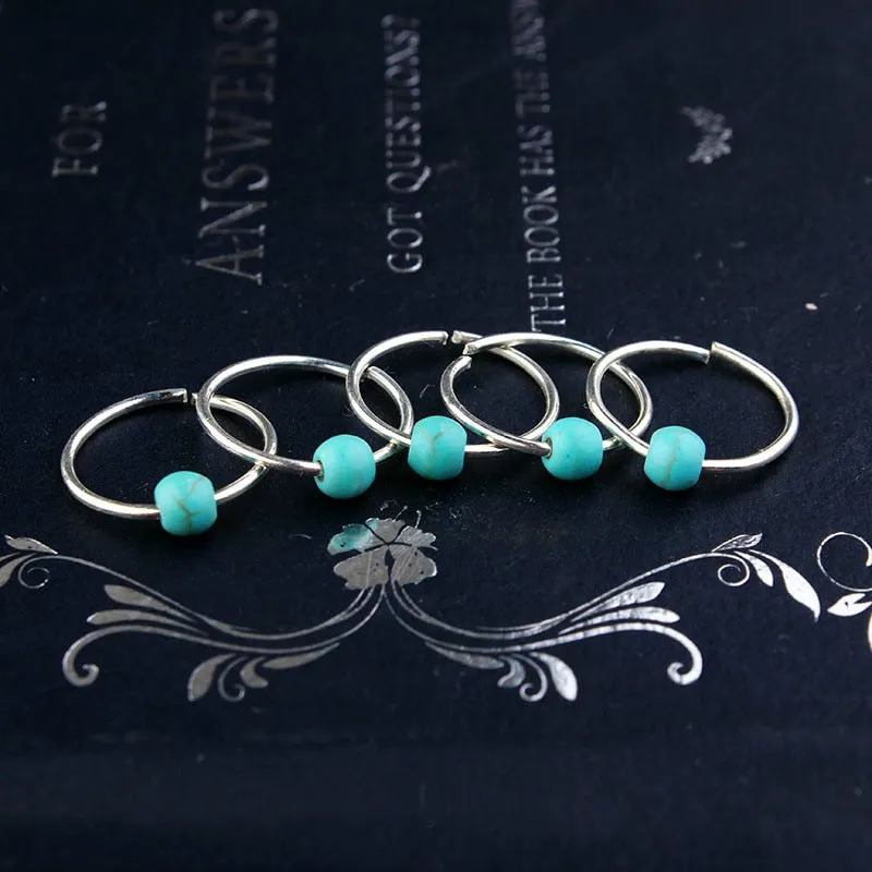 Hair Braid Coin Leaves Retro Colorful Beads Pendant Charms Rings Clip Headband for Pierced Hip-hop Braiders Leaves Accessories
