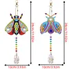 5Pcs DIY Diamond Painting Wind Chimes Crystal Window Suncatcher Craft Set Birthday Gifts Home Garden Decor