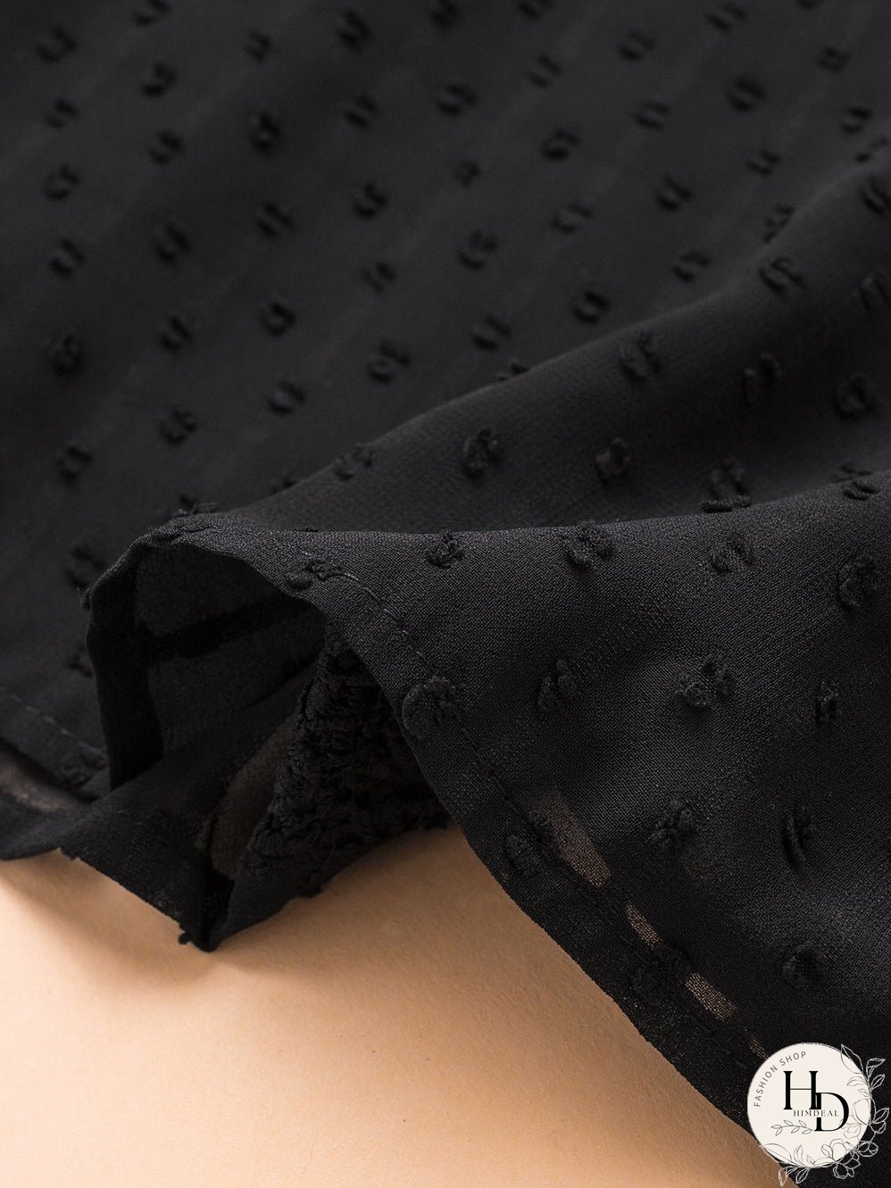 Elegant Swiss Dot Lace Detailed V-Neck Blouse