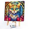 【Limited Stock Sale】Serious Pussy Glass Painting-Paint by Numbers Acrylic Painting 40*40CM