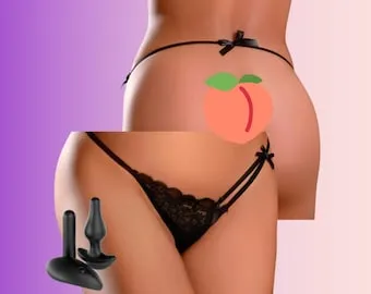 anal plug thong Crotchless Love Garter with Butt Plug Sm-Lg main image 0