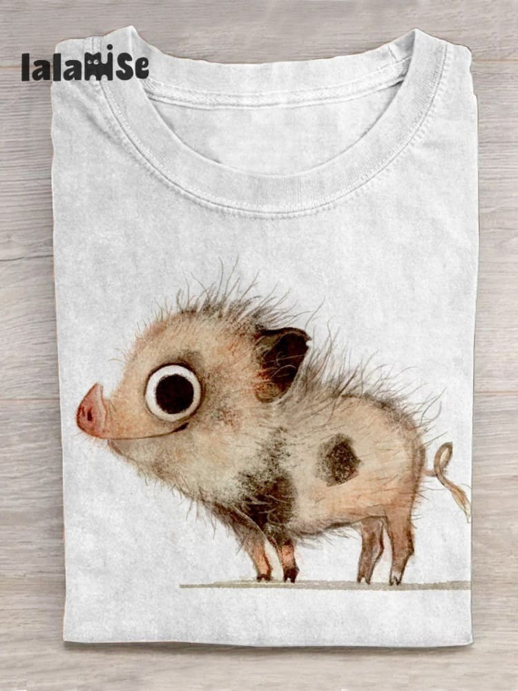Funny Pig Art Design T - Shirt Shortsleeve / S