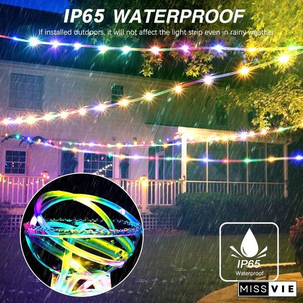 66ft Rope Lights 16 Colors Outdoor String USB Waterproof Fairy Light Remote Control Garden Wedding Christmas Decorations
