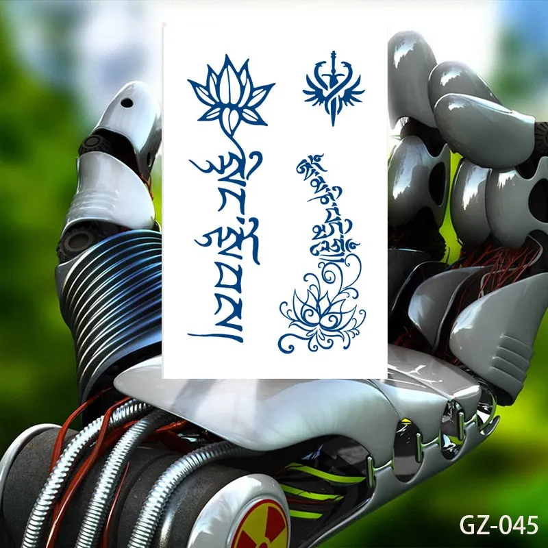 Temporary Waterproof Tattoo Sticker Chinese Character Your Guardian Hero Love Juice Ink Lasting Arm Back Body Leg Fake Tatoo DIY