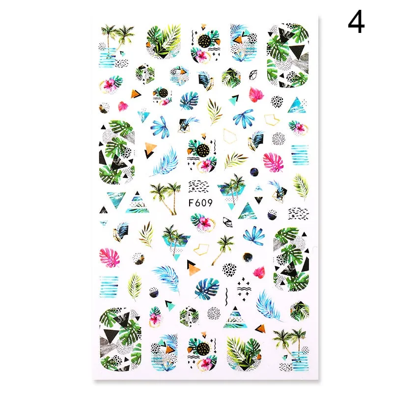 1 Sheet Butterfly Stars Series Nail Sticker Flower Leaves Slider Transfer Nail Decals Decoration Nail Art DIY Accessories-Nail Inspo