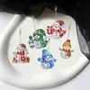 (US Local)12Pcs Christmas Diamond Painting Keychain Rhinestone Painting Keychain Pendant