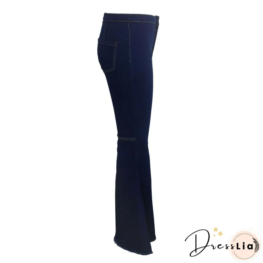 High Waist Stretch Plus Size Flare Jeans Pants