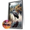 (Big Size)Heron  Lake-Full Round Diamond Painting 40*70CM