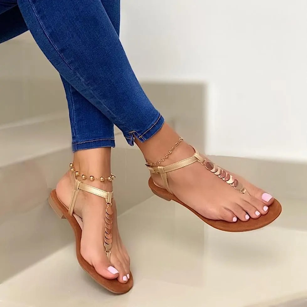 2020 Roma Women Sandals Summer Fashion Solid Buckle Flip Flops Sandals Women Shoes Beach Casual Ladies Plus Size Sandals